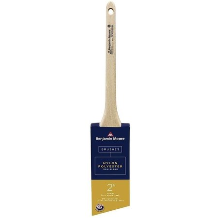 BENJAMIN MOORE Paint Brush, Firm Brush, NylonPolyester Bristle, Thin Angle Sash Handle U61820-017